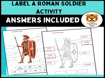 Label a Roman Soldier Worksheet | KS2 Romans History Activity with Answers