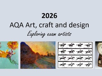 2026 AQA Art, craft and design exam artists