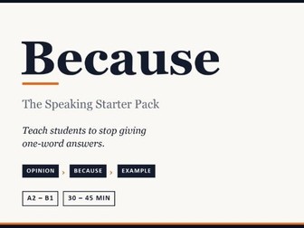 ESL Speaking Starter Pack | A2-B1