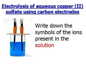 Electrolysis of Copper II Sulfate