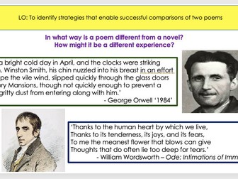 Comparing Poems - Love and Relationships Cluster. Created by AQA examiner