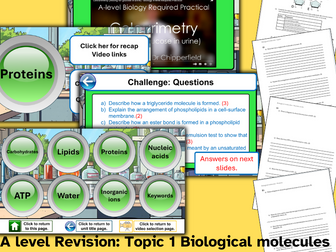 Topic 1: Revision Biological molecules