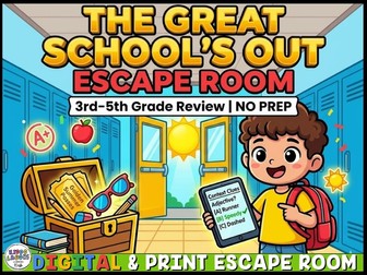 End of Year Escape Room KS2 Maths & English Summer Review Activity | No Prep End of Term Fun Puzzles