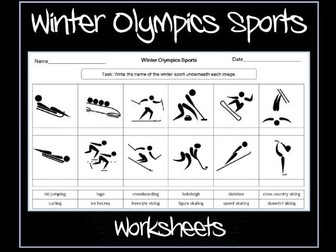 Winter Olympics Sports Worksheet - Beijing 2022