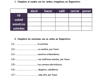 Crucigramas verbos