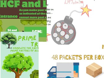 Multiples, Factors, Prime Factors and HCF and LCM Bundle