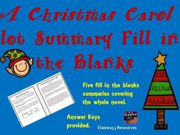 A Christmas Carol Summary Cloze Exercise Worksheets | Teaching Resources