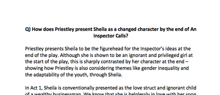 how does sheila change in an inspector calls essay