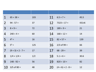 Year 6 Daily Maths Arithmetic Questions (set 3)