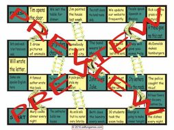 Passive versus Active Voice Chutes and Ladders Board Game