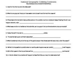 National Geographic Colliding Continents video follow along