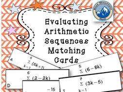 Evaluating Arithmetic Sequences Matching Cards