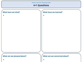 Person Centred Planning Tool - 4+1 Questions