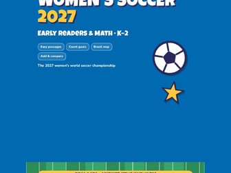 Women's Soccer 2027 Early Readers & Math K-2 | Brazil Map, Counting Goals