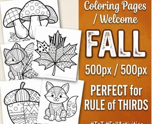 Doodle Art Fall Coloring Pages autumn Activities pumpkins, leaves, mushrooms