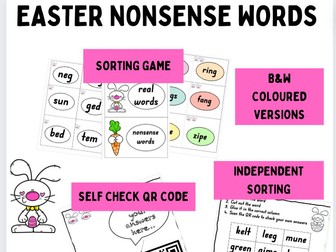NONSENSE & REAL WORDS SORTING - EASTER