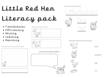 The Little Red Hen Literacy Pack EYFS