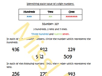 Identifying PlaceValue of 3-4Digit Numbers