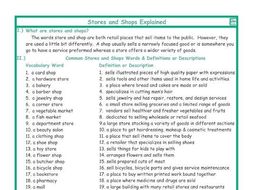 Stores and Shops Explanation-Definitions