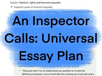 An Inspector Calls: Universal Essay Plan for AQA GCSE