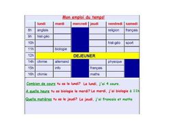My timetable and what subjects I like