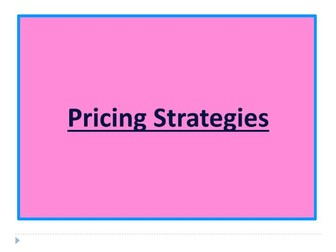Pricing Strategies (Edexcel A Level Business 1.3.3)