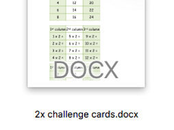Times Table Challenge Cards