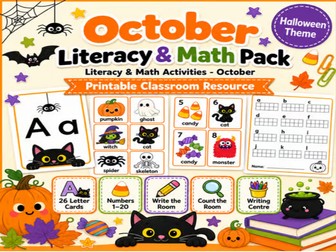 October - write the room - alphabet- count the room - fall - English - numbers