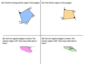 Exterior angles in polygons