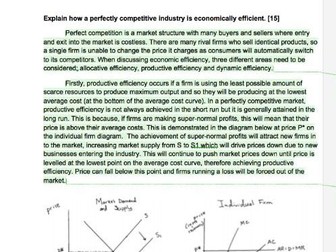 A-level Economics Model Essay on Perfect Competition