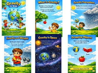 Gravity for Kids | Physics Worksheets | Science Activities | STEM Printable | Age 6–9 | PDF