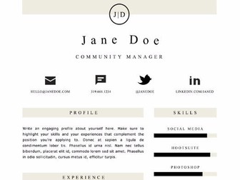 Clean Resume / CV Template - 2 Pages