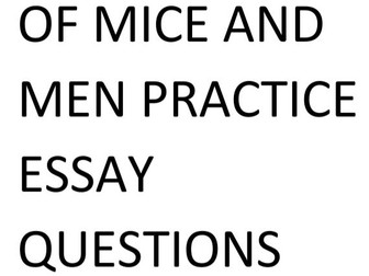 Of Mice and Men Past Essay Questions GCSE English Literature