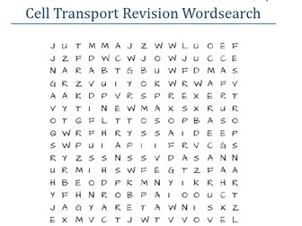 Differentiated Cell Transport Revision Wordsearch
