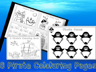 6 Pirate Colouring Sheets
