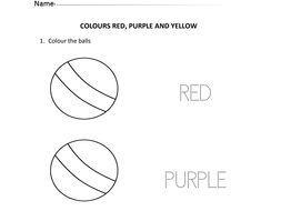 Colours Red, Purple and Yellow for Nursery and Reception Students ...