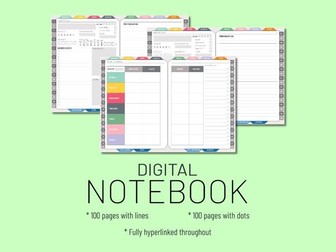 Digital Notebook | 200 pages (100 with lines and 100 with dots)