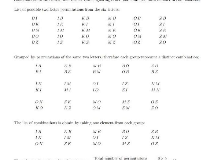 permutations and combinations