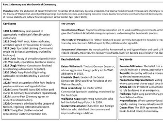 AQA GCSE History: Germany knowledge and structures