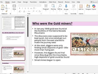OCR B GCSE HISTORY Making of America lesson 9- gold rush (both)