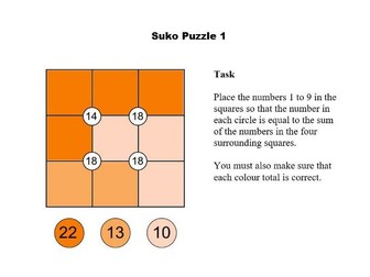 Suko Number Puzzle/Starter Set of 4