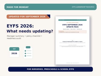 EYFS September 2026 Update Checklist