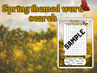 Spring themed word search