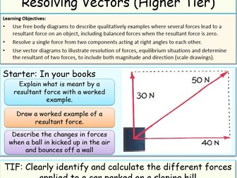 Resolving Vectors and Resultant Forces