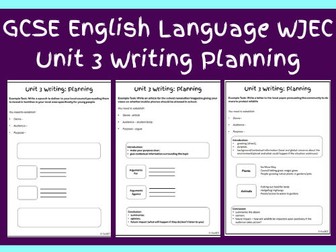 GCSE English Language Writing Planning WJEC