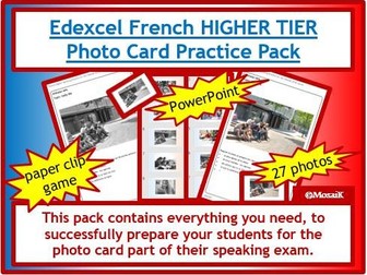 Photo Card French Higher Speaking Edexcel GCSE