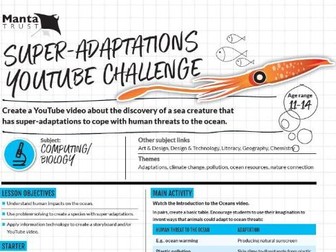 Manta Trust: Super-Adaptations YouTube Challenge (KS3 Biology: Adaptations and Ecosystems)