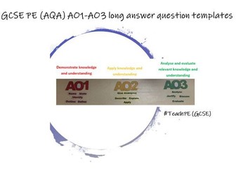 GCSE PE AO1-AO3 Long answer question templates