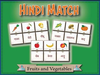 Hindi Match – Fruits and Vegetables