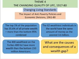 In Search of the American Dream - Unit 4 Changing Quality of Life - Edexcel A Level History